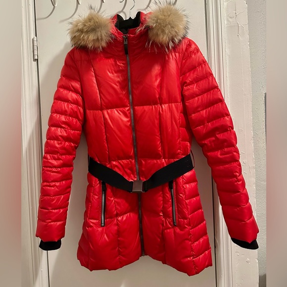 Marc New York Jackets & Blazers - COPY - Marc New York Allison Belted Fur Trim Puffer Coat